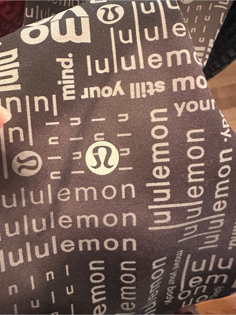 lululemon black and light-gray Allover Logo Print Leggings - Picture 3 of 6